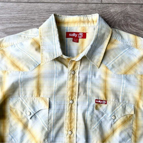 Salty Cotton Blend Plaid Western Button Down Shirt - Picture 4 of 13